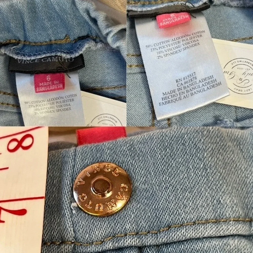 Vince‎ Camuto Girls Light Wash Denim Leggings Size 6T